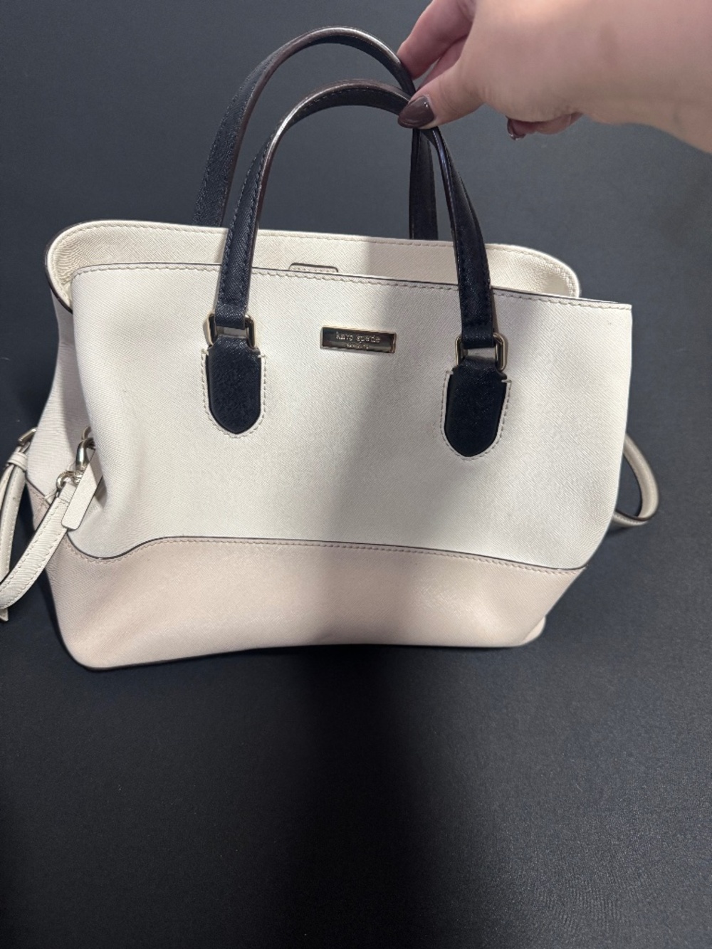 Kate Spade White Beige Colorblock Satchel Crossbody